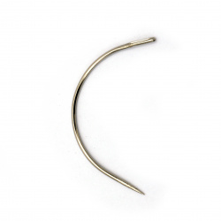 Curved upholstery needle, 1.25 mm thickness, step about 40 mm