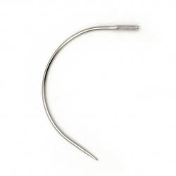 Curved upholstery needle, 1.25 mm thickness, step about 50 mm