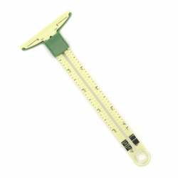 Инструмент за измерване на точни шевни линии, подгъви, плисета 175x65x17 мм
