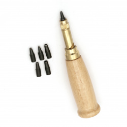 Leather punch tool for making round holes with 6 sizes