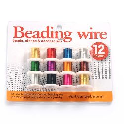 Wire iron 0.3 mm ASSORTED ~ 2.70 meters -12 colors