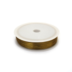 Sârmă metalică moale pentru bijuterii 0,4 mm culoare aurie - 50 metri