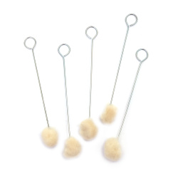 Wool Daubers Ball Brush for Leather Dye, 15 cm - 5 pieces