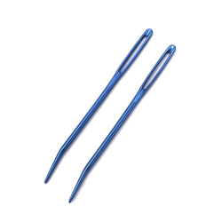 Bent Tip Aluminum Sewing Needle SKC, 7 cm, Blue - 2 pieces