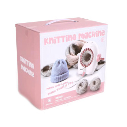 Sentro Knitting Machine for Hand Knitting 24x13.5 cm, 22 Needles for Hats and Scarves, with Counter, Hook, Needle, and 2 Yarn Balls of 25 g Each