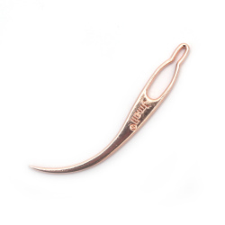 Кука/игла метална за плетене на коса 7.3 см цвят розово злато