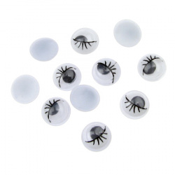 Wiggle Eyes, Clear, Decorations DIY Clothes, Kid Projects eyelashes,8 mm white - 50 pieces