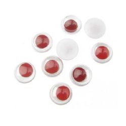Wiggle Eyes for Decorations, DIY Crafts Handmade Accessories, red 8 mm - 50 pieces