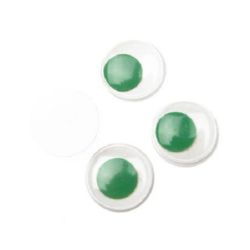 Wiggle Eyes for Decorations, DIY Crafts Handmade Accessories, green 15 mm - 50 pieces
