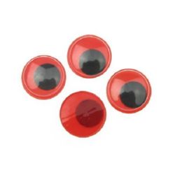 Wiggle Eyes for Decorations, DIY Crafts Handmade Accessories, red base 20 mm - 20 pieces