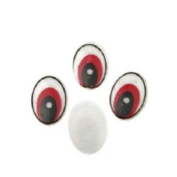 Painted Eyes for Decorations, DIY Crafts Handmade Accessories 14x19.5 mm red - 20 pieces