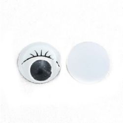 Wiggle Eyes with eyelashes for Decorations, DIY Crafts Handmade Accessories 18 mm white - 20 pieces