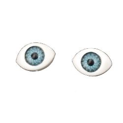 Plastic Eyes DIY Dolls Kids Crafts, Artificial Eye Decor 12x8x5 mm blue - 10 pieces