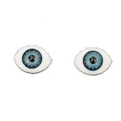 Plastic Eyes DIY Dolls Kids Crafts, Artificial Eye Decor 15x11x6 mm blue - 10 pieces