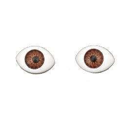 Brown Eyes, 13x10x5 mm - 10 Pieces
