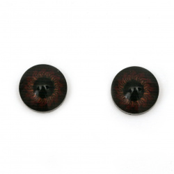 Round Resin Eyes for DIY Plush Toys and Dolls / 12x4.5 mm - 10 pieces