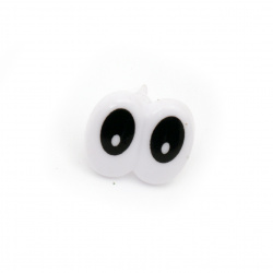 Ochi vopsiti 18x17 mm alb-negru cu șurub 12 mm -10 bucăți