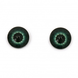 Очички резин цвят зелен 12x4.5 мм -10 броя