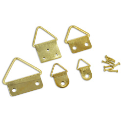 Set de inele pentru tablouri de diferite dimensiuni din metal si suruburi din aur -24 bucati