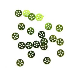 Sequins round star 8 mm green -20 grams