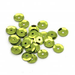 Παγιέτες - πούλιες  στρογγυλές 8 mm πράσινες - 20 γραμμάρια