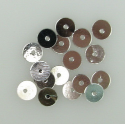 Sequins round flat 6 mm silver - 20 grams