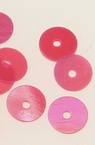 Пайети обли плоски 6 мм розови тъмно дъга - 20 грама