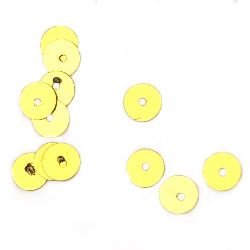 Sequins Beads Sewing, Dress Decoration, Wedding, Craft round 6 mm flat gold - 20 grams
