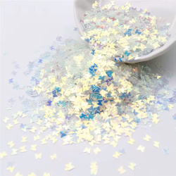 Translucent Rainbow Butterfly Decoration Elements, 6x5 mm, 20 grams