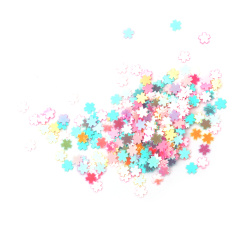 Διακοσμητικά Στοιχεία σε Σχήμα Λουλουδιού 5 mm, Πολύχρωμο Μείγμα Ουράνιου Τόξου, 20 γρ