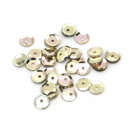 Sequins round 6 mm gold - 20 grams