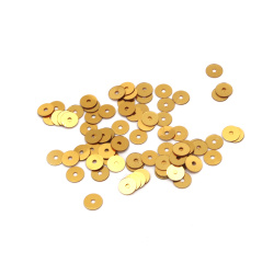 Flat Round Sequins / 5 mm / Light Gold - 20 grams 