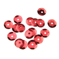 Sequins / Paillette Beads DIY Sewing, Decoration, Wedding, Craft round 6 mm red - 20 grams