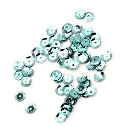 Sequins / Paillette Beads DIY Sewing, Decoration, Wedding, Scrapbooking round 6 mm turquoise - 20 grams