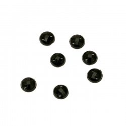Ακρυλική πέτρα για ράψιμο 5 mm στρογγυλή μαύρη ταγιέ -100 τεμάχια