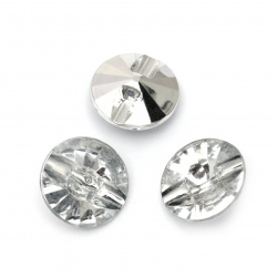 Acrylic button 18x8 mm hole 1.5 mm silver -10 pieces