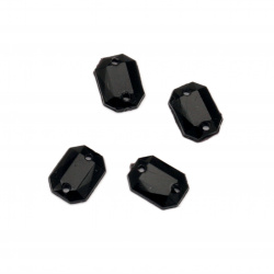 Acrylic stone for sewing 6x8 mm black figure faceted - 50 pieces