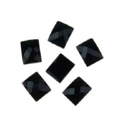Ακρυλική ορθογώνια πέτρα τύπου cabochon 8x10 mm μαύρο -10 τεμάχια