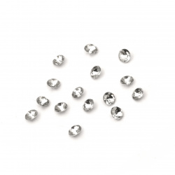 Acrylic Rhinestone, Hot-Fix Decoration, Clothes, DIY, Craft, Jewelry Making  4x2.5 mm round transparent faceted -100 pieces