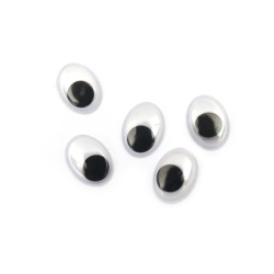 Oval Moving Googly Eyes for Toys, Kids Crafts and Arts, Stuffed Animals, etc., Size: 14x19 mm, Colors: White and Black - 20 pieces