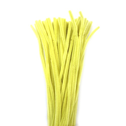 Soft Pastel Pale Yellow Wire Sticks, 30 cm, Pack of 10 – Perfect for Cheerful Crafts, Floral Arrangements, and Creative Decorations