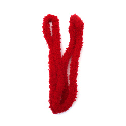 Tijă de sârmă cu aspect chenilă pufoasă, culoare roșu închis, 20 mm - 1 metru