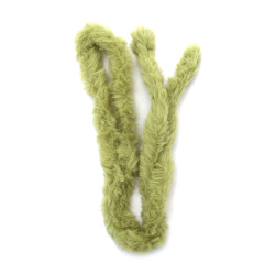 Sârmă moale cu material sintetic pufos, culoare verde deschis, 20 mm - 1 metru