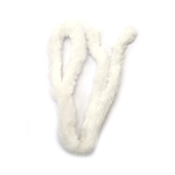 Sârmă moale cu material sintetic pufos, culoare albă, 20 mm - 1 metru