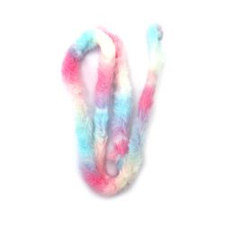 Sârmă moale cu material sintetic pufos, culoare melanj, alb, roz, albastru deschis, 20 mm - 1 metru