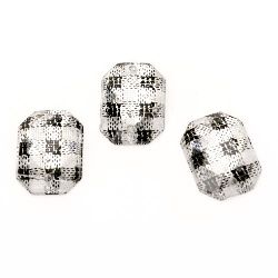 Акрилни фасетирани камъни за пришиване 10x14 мм шарка каре  -50 броя