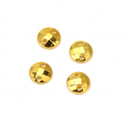 Акрилни камъчета за пришиване 6 мм кръг фасетиран цвят злато -50 броя