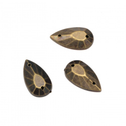 Акрилни камъчета за пришиване 9x16 мм капка фасетирана цвят бронз - 25 броя