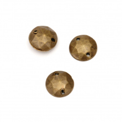 Acrylic stone for sewing 10 mm round faceted bronze color - 50 pieces