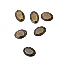 Ακρυλικές πέτρες για ράψιμο 10x14 mm οβάλ ταγιε χρώμα μπρονζέ - 25 τεμάχια